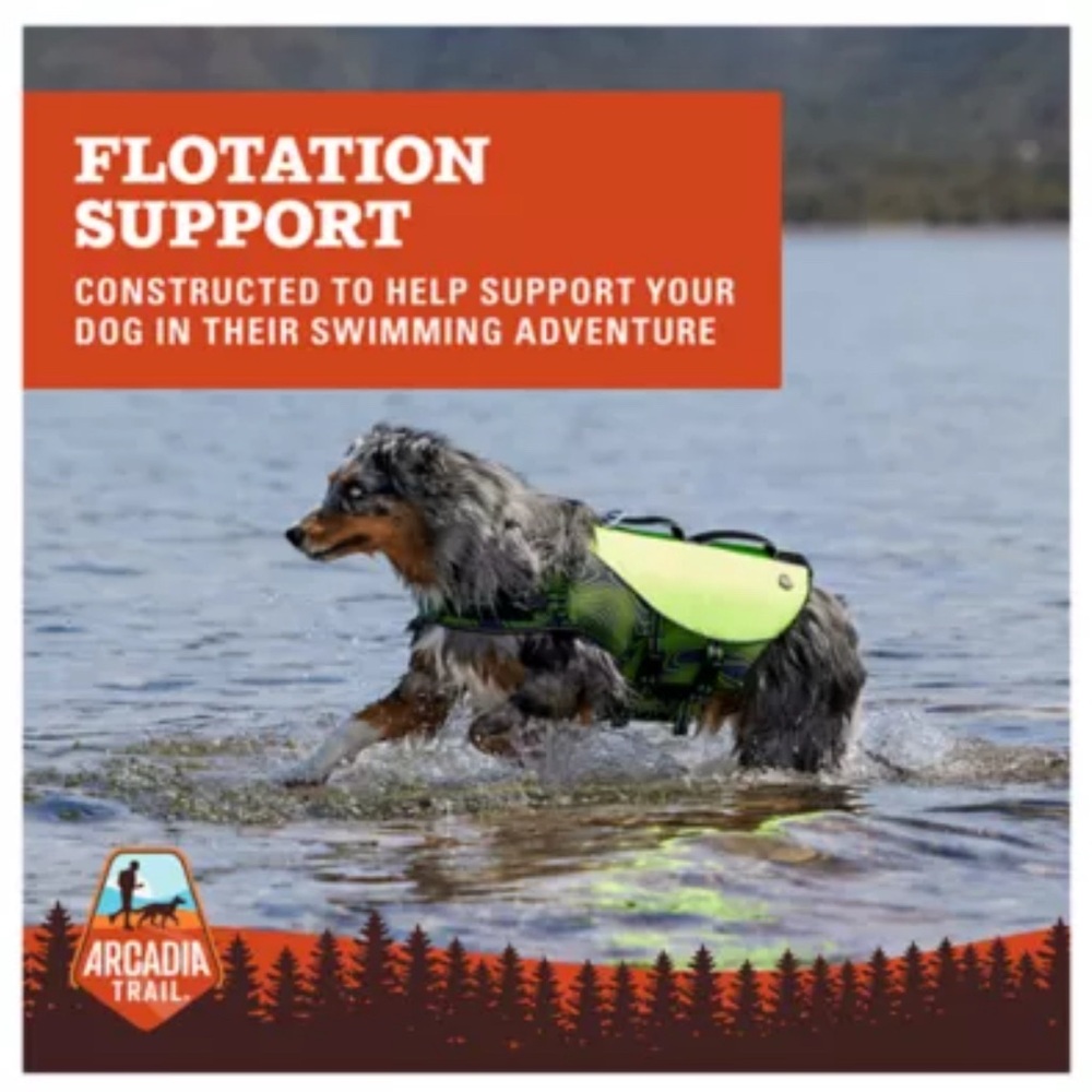 Arcadia Trail *NWT* High Visibility Flotation Aid Dog Vest Coat, Yellow